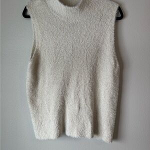 Express Eyelash White Sleeveless Sweater